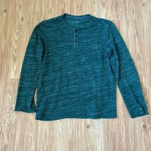 Old Navy Long Sleeve Green Button Up Tee